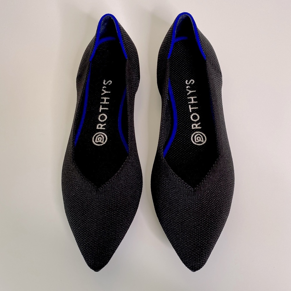 Rothy’s The Point Flats Black Like New Size 7.5